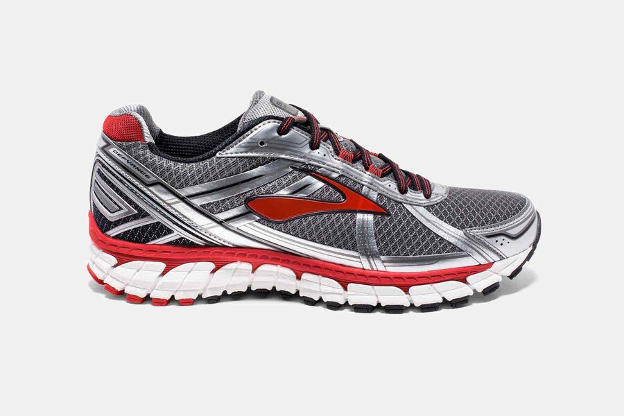 Brooks Men's Defyance 9 Road Running Shoes Grey/Red/White GZYN-90167